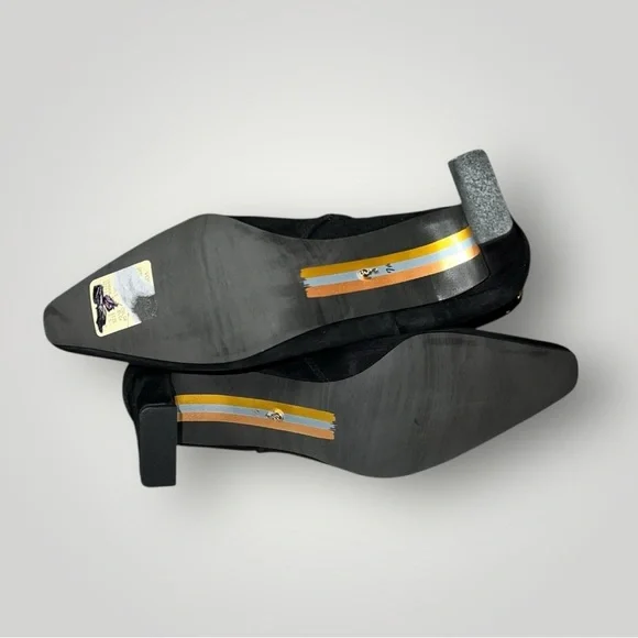 🌻NEW w/tag Sam Edelman Saige Black Suede Ankle Bootie Pointed Toe Heel Size 7.5 - Picture 10 of 11